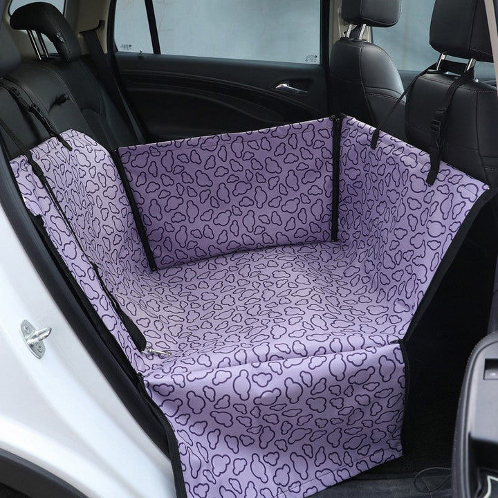 Waterproof dog car seat cover for back seats, protecting your vehicle from pet fur, dirt, and spills during travel.