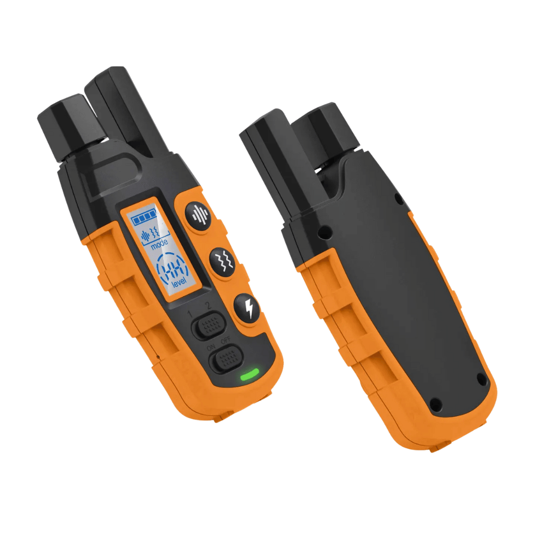 Waterproof rechargeable e-collar for dog training, black strap, remote control, fits all sizes, for outdoor use, pet supplies