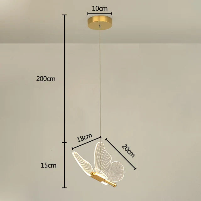 Modern LED butterfly ceiling light illuminating a child's bedroom, creating a magical & whimsical ambiance.
