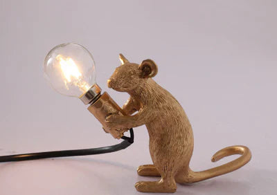 Elegant SqueakLight mouse accent lamp. Whimsical animal table light for modern home decor.