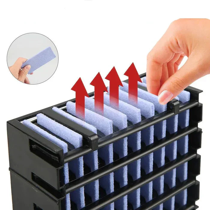 Office or home personal cooler: white mini air conditioner, humidifier, & LED light for ultimate comfort.