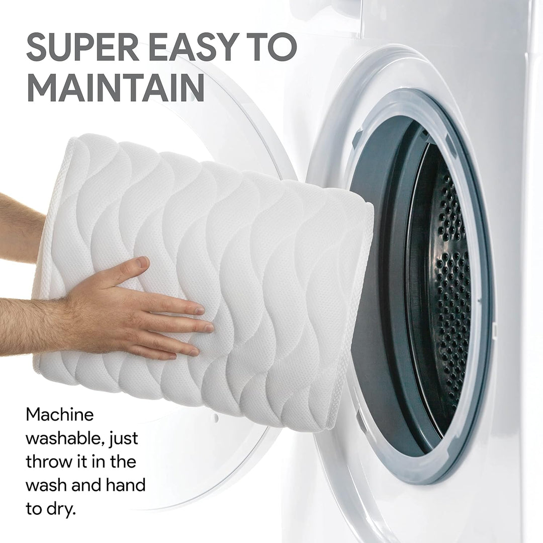 "White full body bathtub pillow with ergonomic design, offering spa comfort and support; made from breathable mesh fabric."