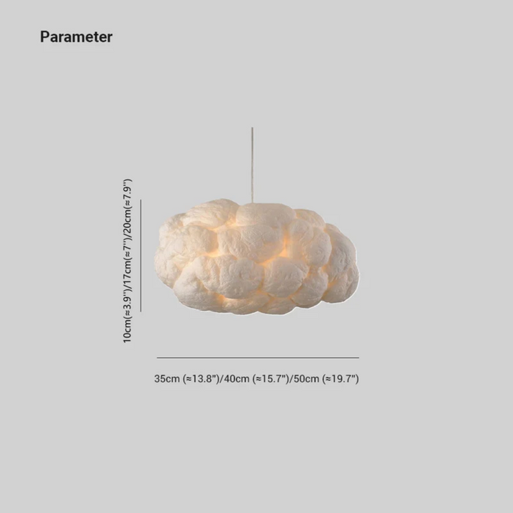 Modern white cloud pendant light. LED, PVC/cotton lamp creating a unique ambiance in any room.