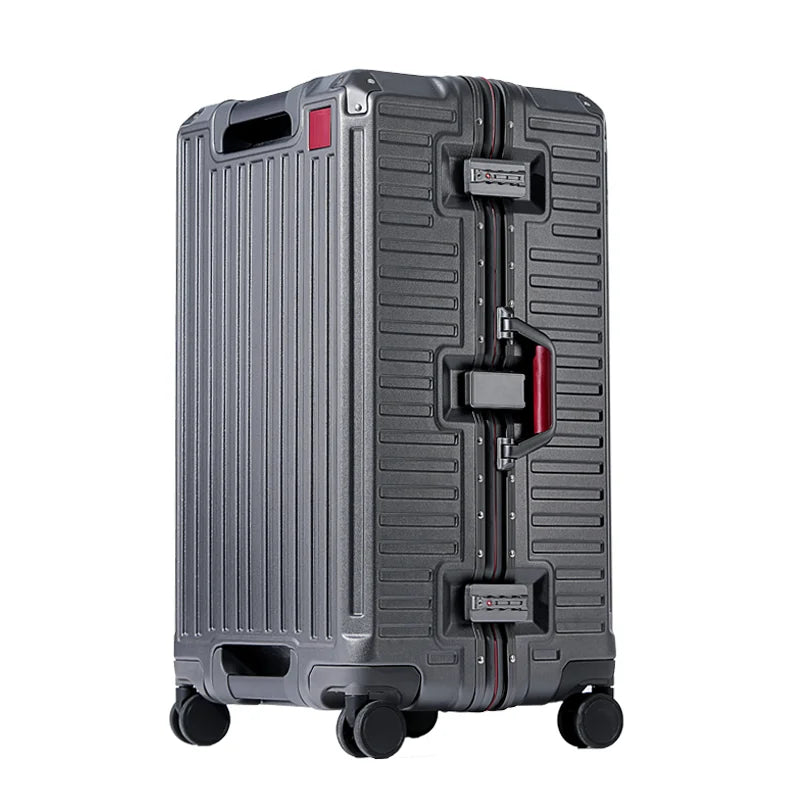 Rugged hard shell wide grip suitcase providing maximum protection for your travel essentials & belongings.