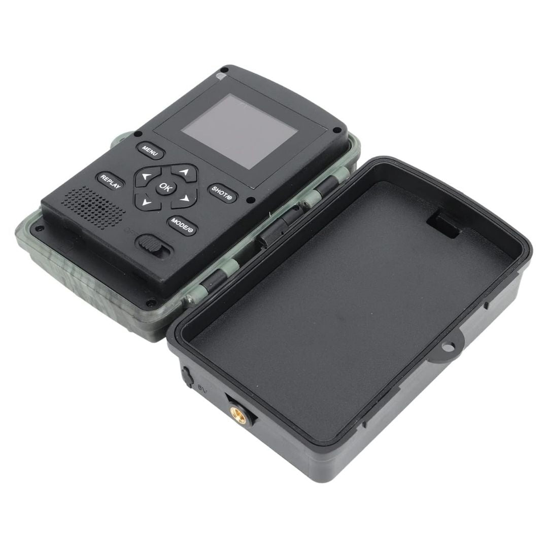 Wildlife camera with 4K video, 60MP photos, infrared night vision, weatherproof design, and app control for nature photograph