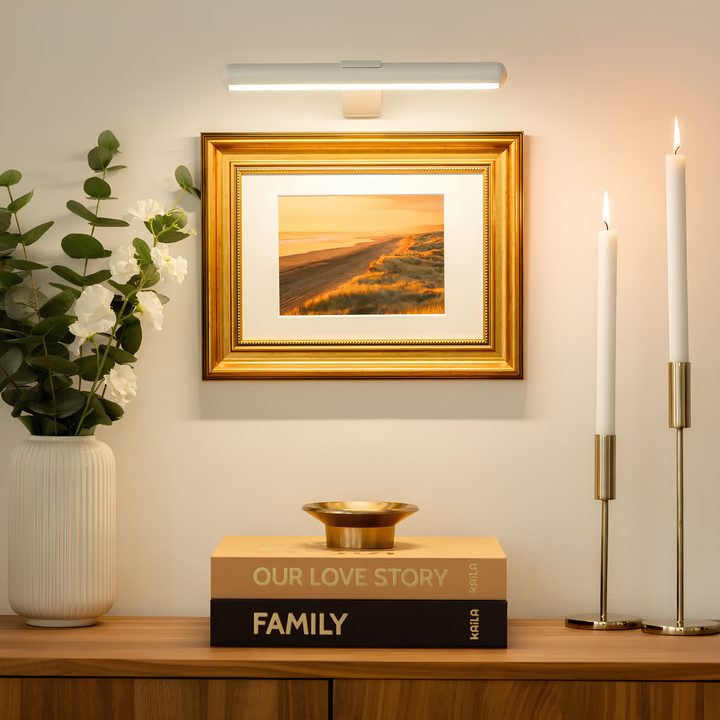 Create ambiance with wireless dimmable LED accent light. Perfect for art & home displays.