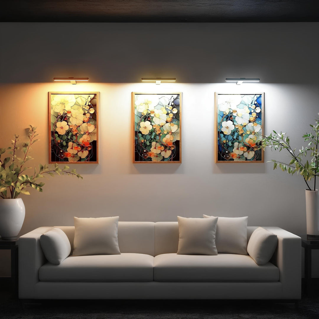 Wireless LED accent light, rechargeable & dimmable. Ideal for art, shelves, and home display lighting.