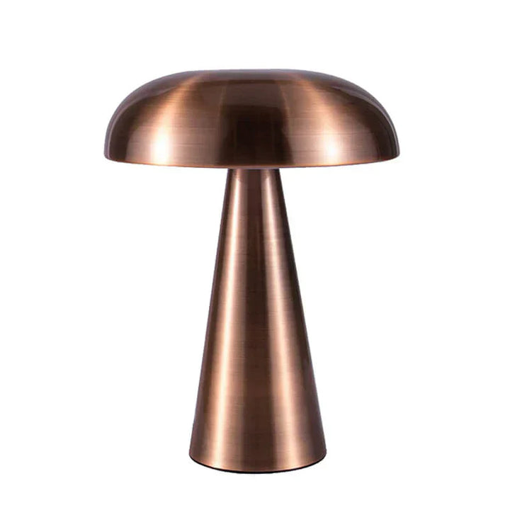Modern portable ShroomLite desk lamp, dimmable LED for mood lighting, perfect for contemporary decor.