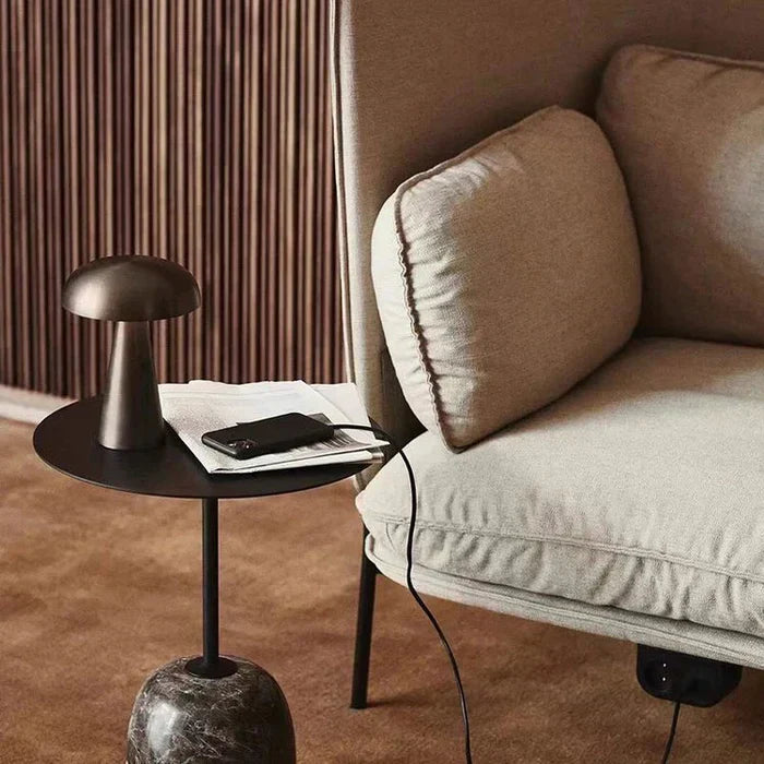 Wireless portable table lamp, dimmable LED for adjustable mood lighting, great for home decor.