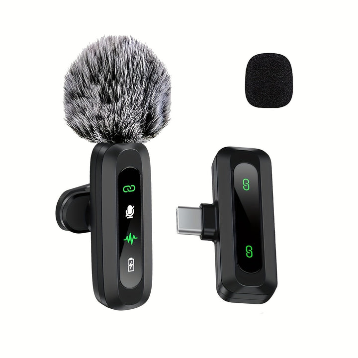 Wireless lavalier microphone for smartphones & tablets. Perfect for clear audio recording & content creation.
