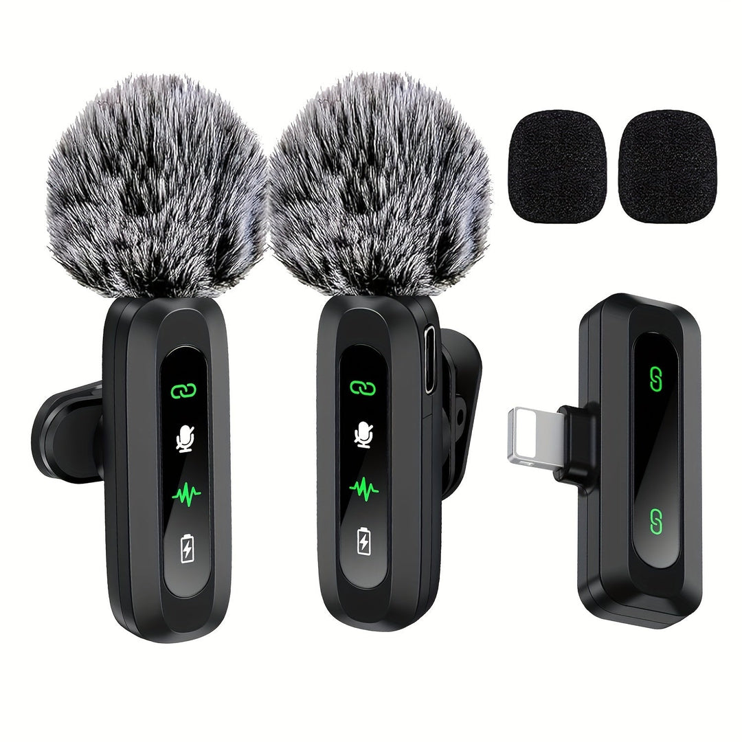 Portable wireless lavalier mic for vlogging, podcasts & interviews on smartphones & tablets.