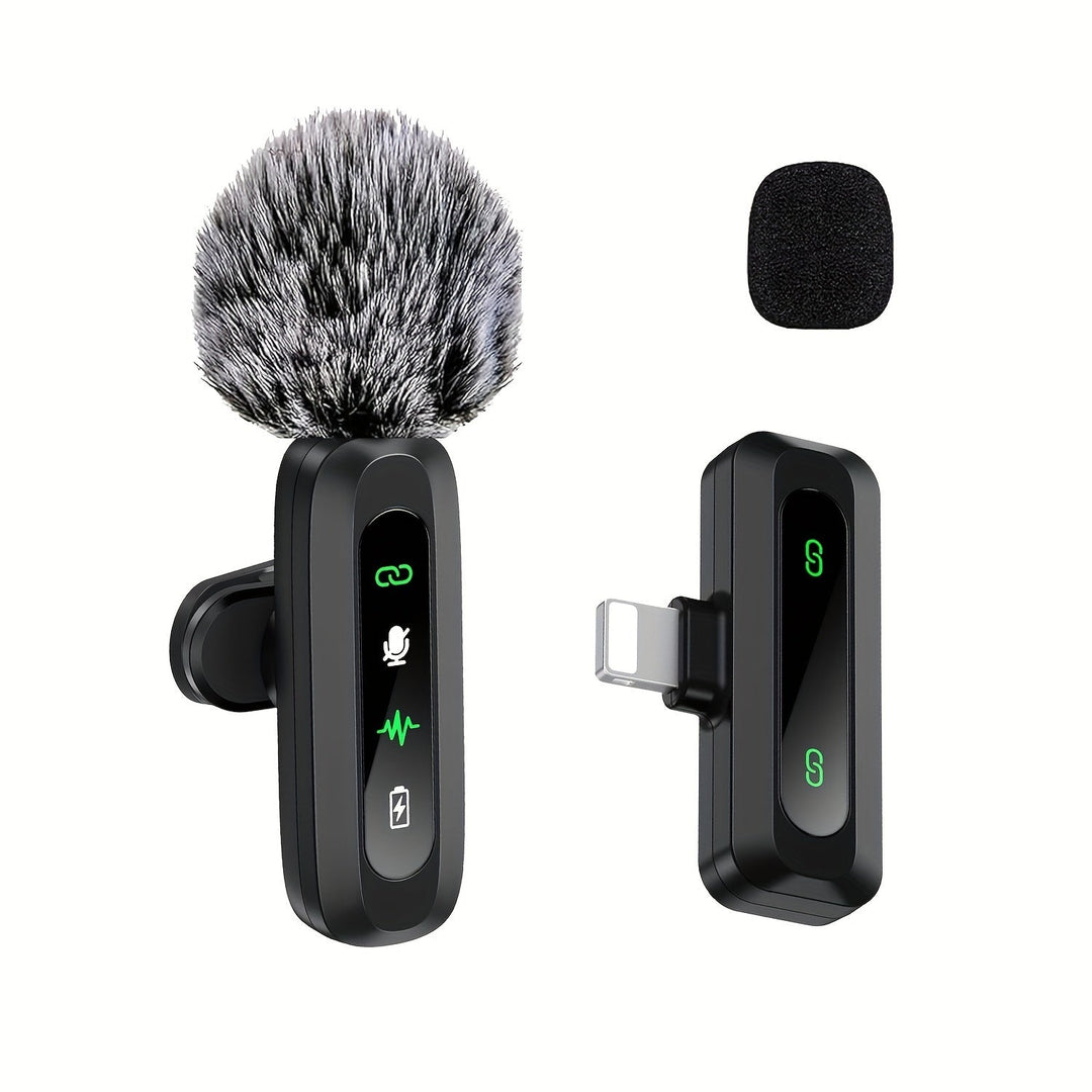 Crystal-clear audio recording with this wireless lavalier microphone for mobile content creators.