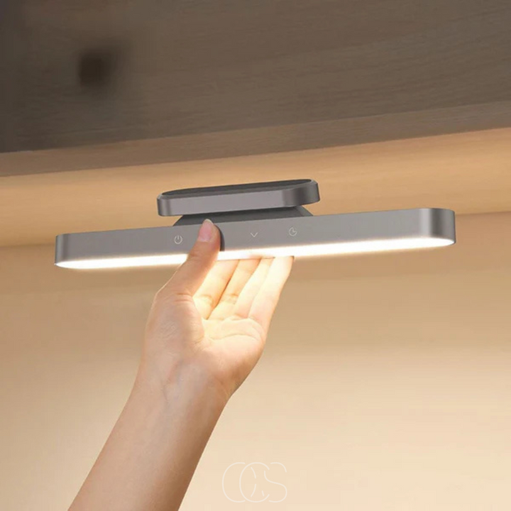 Wireless magnetic LED lamp, portable, rechargeable. Modern dimmable home lighting for desk & wall.