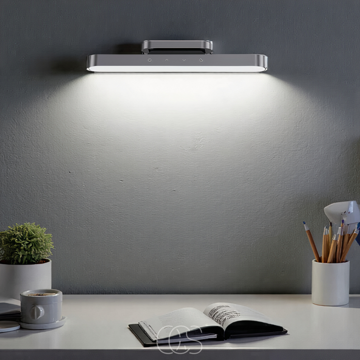 Sleek magnetic LED wall lamp, wireless, rechargeable & dimmable. Portable modern lighting for any home.