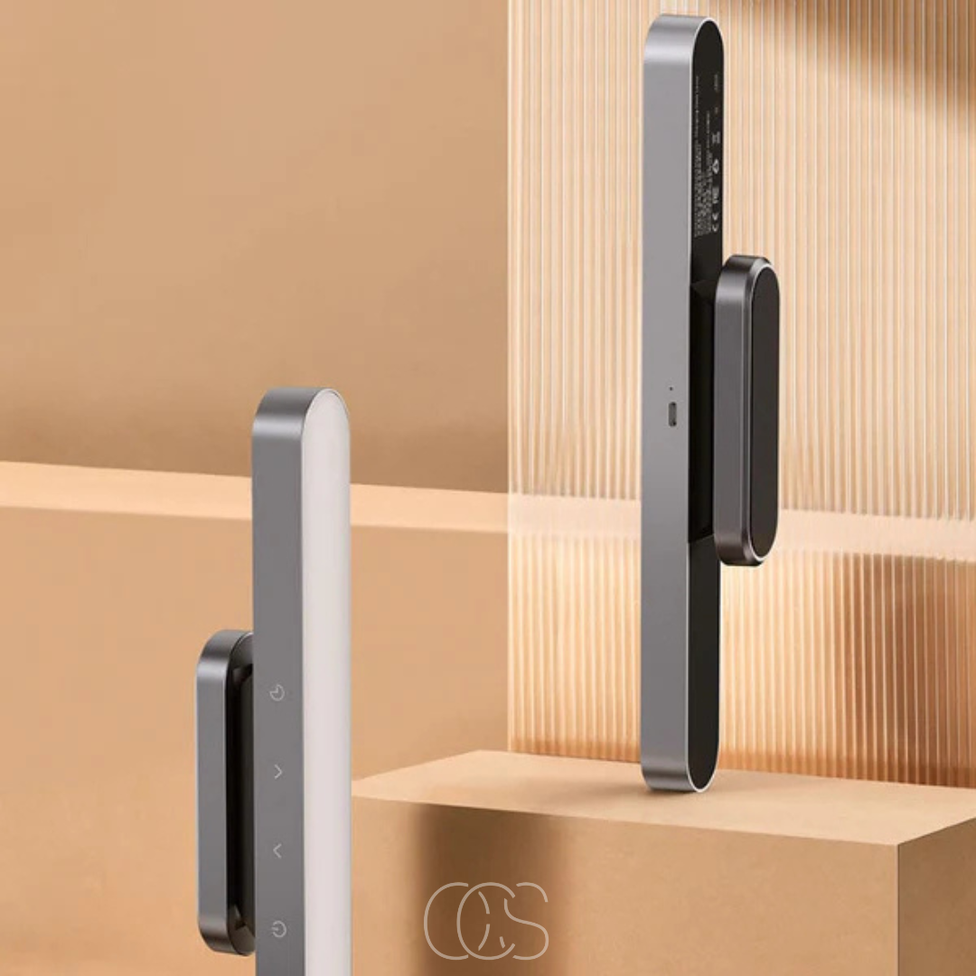 Portable wireless LED desk lamp with magnetic base. Dimmable, rechargeable home light. Modern & versatile.