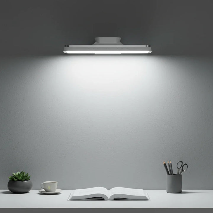 Versatile portable LED lamp, wireless, magnetic base. Rechargeable & dimmable for modern home illumination.