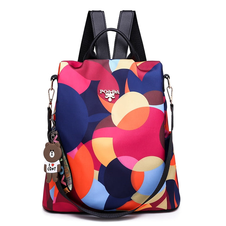 Secure women's anti-theft backpack with hidden zippers & multiple compartments, ideal for travel.