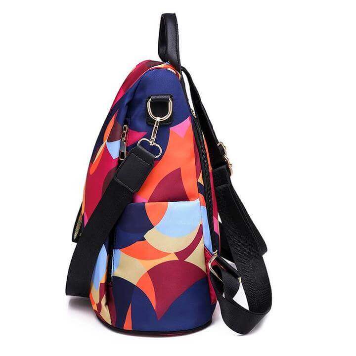 Stylish water-resistant PU leather women's backpack, protecting essentials from rain & theft.