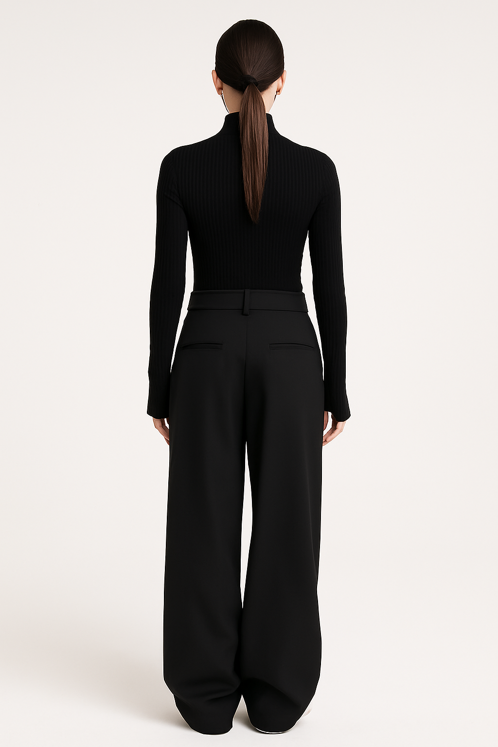 Chic women's trousers with unique draped asymmetrical design for a modern, elegant look.