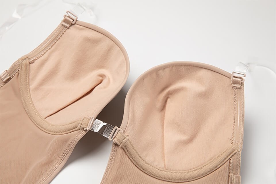 Comfortable seamless backless bodysuit, a women's shaping undergarment for everyday wear.