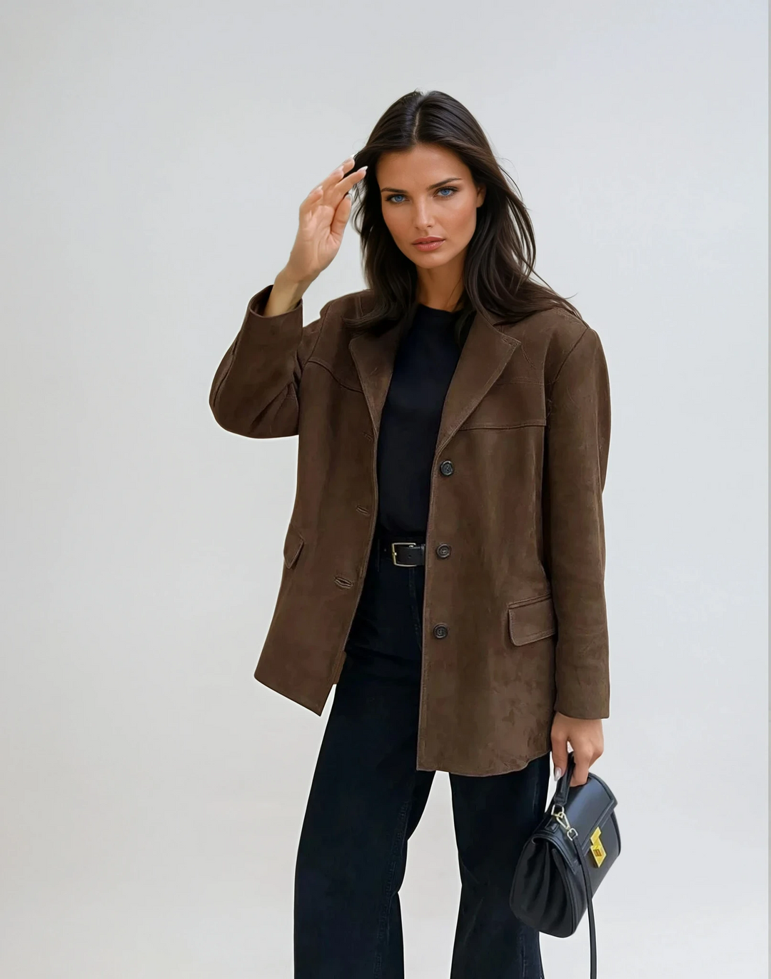 Women's Banbury tailored brown blazer, perfect for elegant autumn & spring smart casual or professional wear.