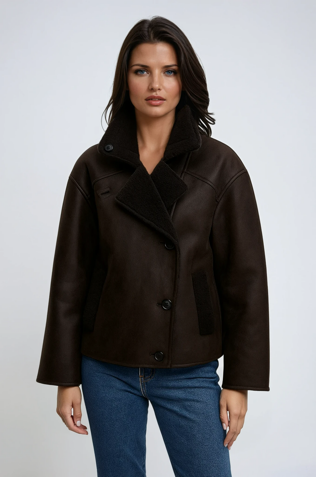 Women's Banbury vintage brown outerwear jacket, perfect for fall and winter style.