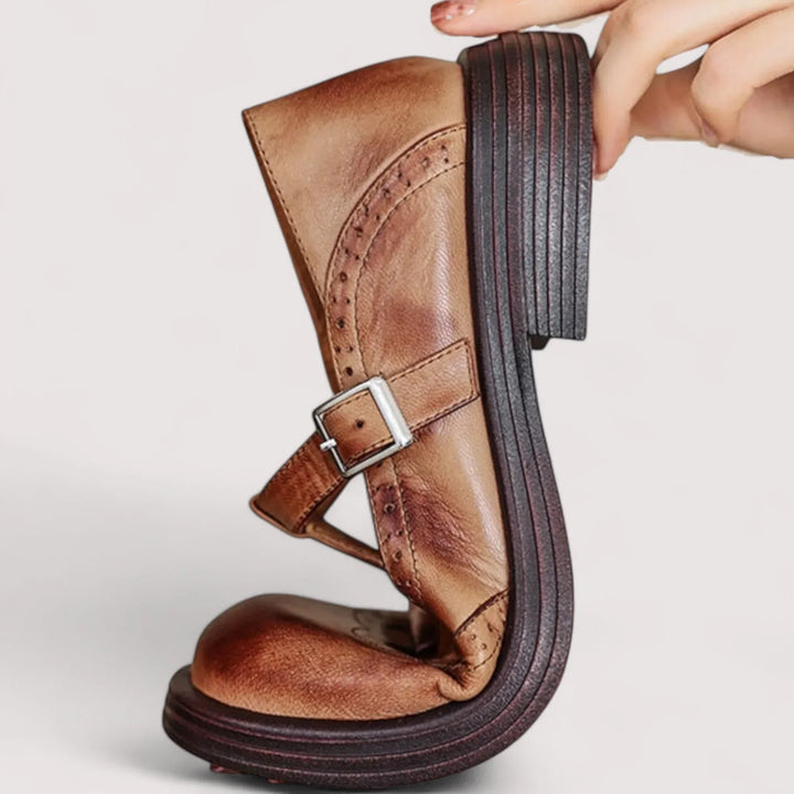 Versatile brown orthopedic Mary Jane shoes, perfect for women seeking comfortable, supportive everyday wear.