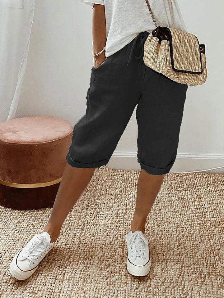 Women's breathable knee-length capri pants for summer casual wear. Ultimate comfort & style for everyday.