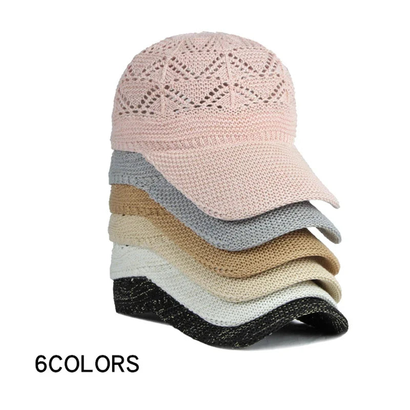 Women's outdoor summer mesh baseball cap, adjustable for holiday sun protection.