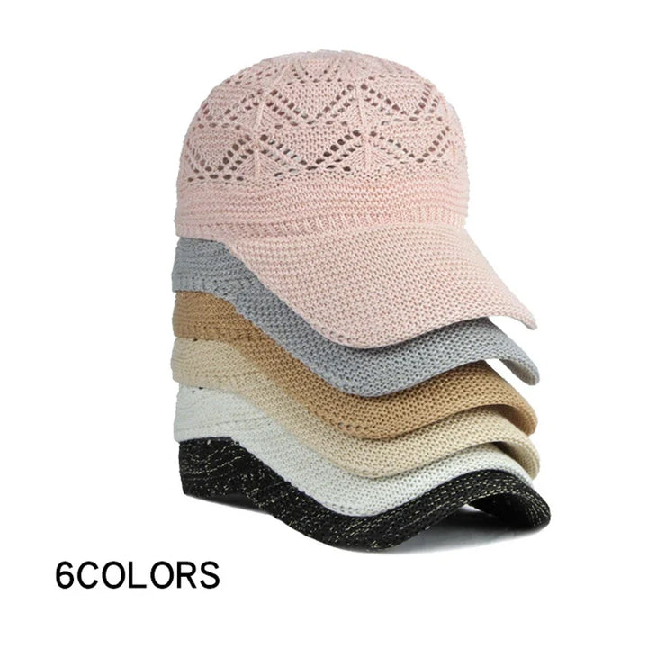 Women's outdoor summer mesh baseball cap, adjustable for holiday sun protection.