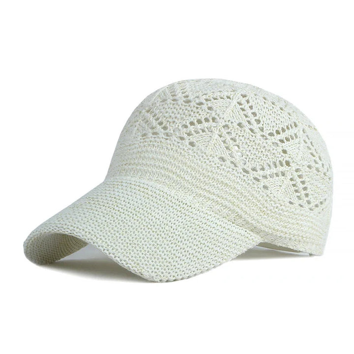 Lightweight women's mesh sun hat, adjustable baseball cap for breathable summer comfort.
