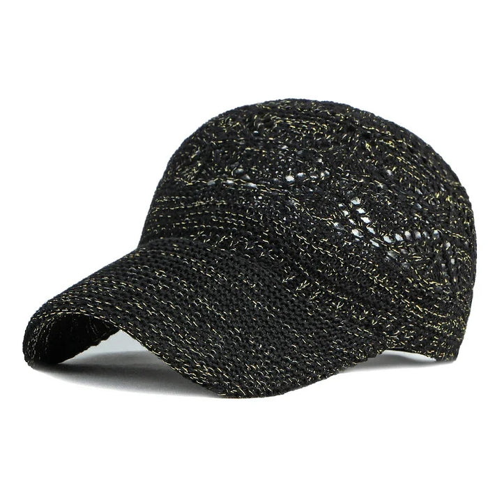 Fashionable women's summer mesh hat, adjustable baseball cap for breathable sun protection.