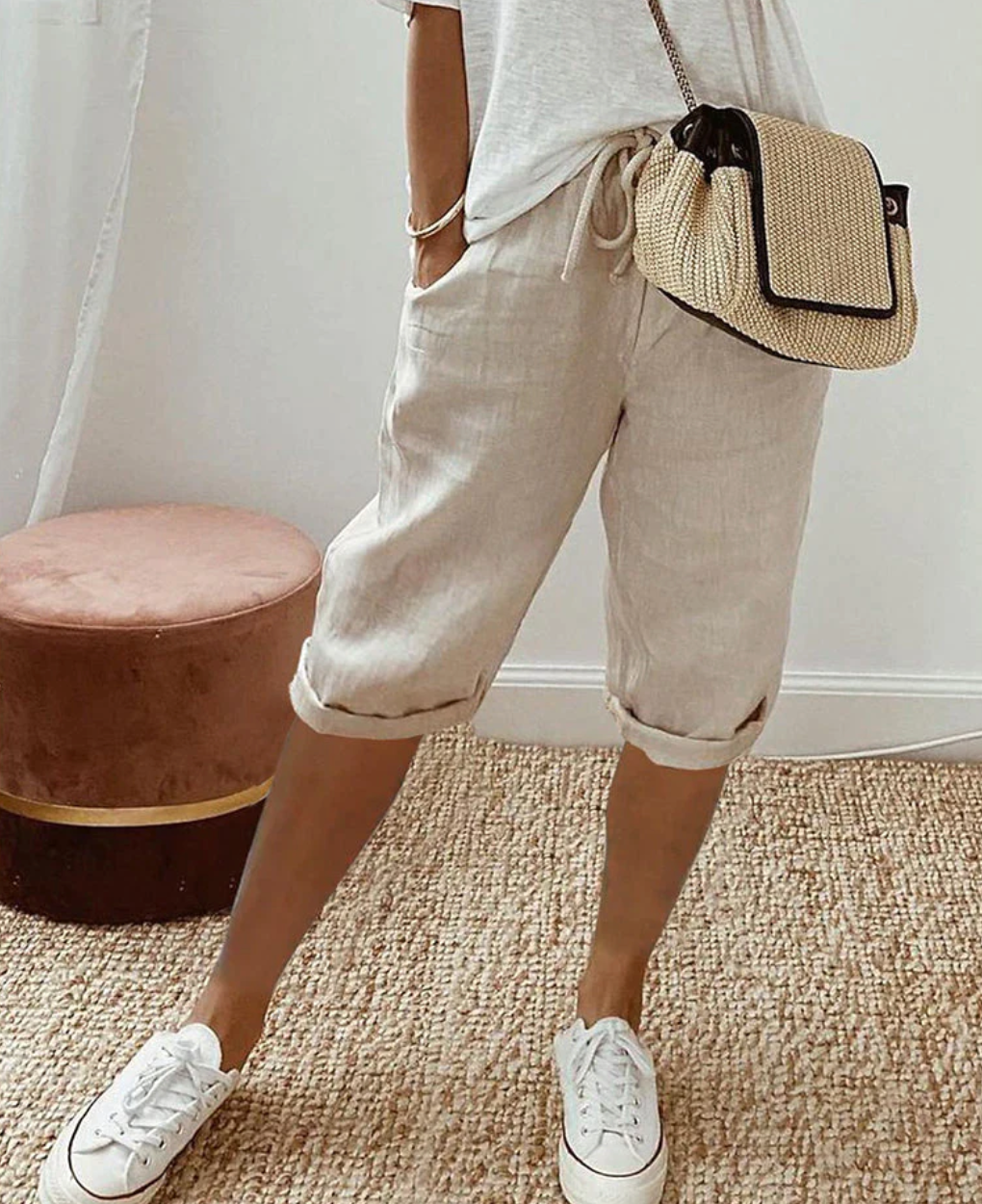 Women's BreezeFlow casual cotton shorts. Comfortable & stylish bottoms for effortless summer fashion.