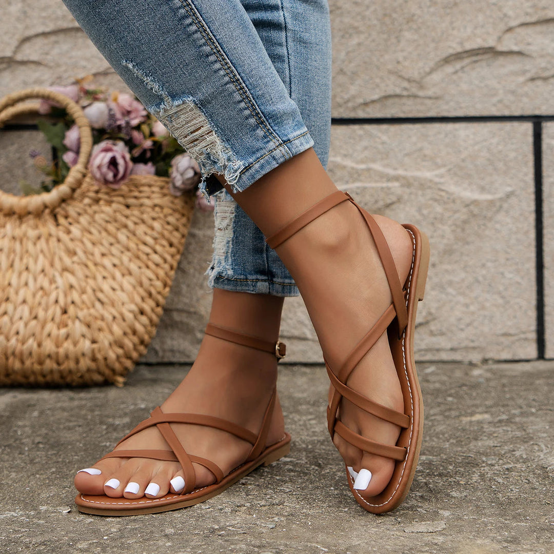 Light & comfortable women's casual Roman sandals with a durable zipper for easy wear, summer style.