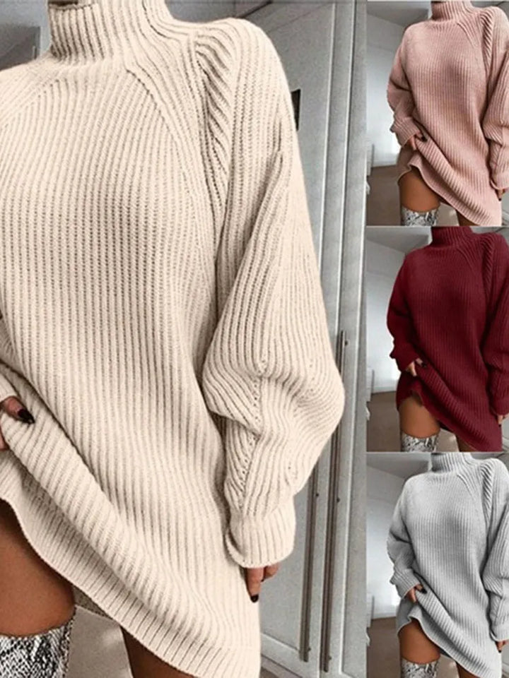 Celeste Cosy Turtleneck Midi Dress. Women's long sleeve for chic fall outfits & everyday style.