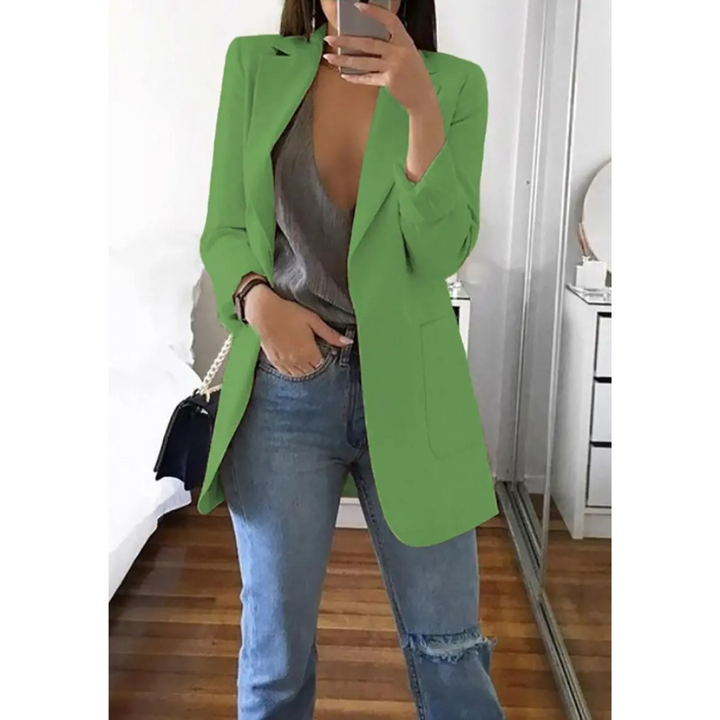 Versatile long ladies blazer, chic style for everyday fashion.