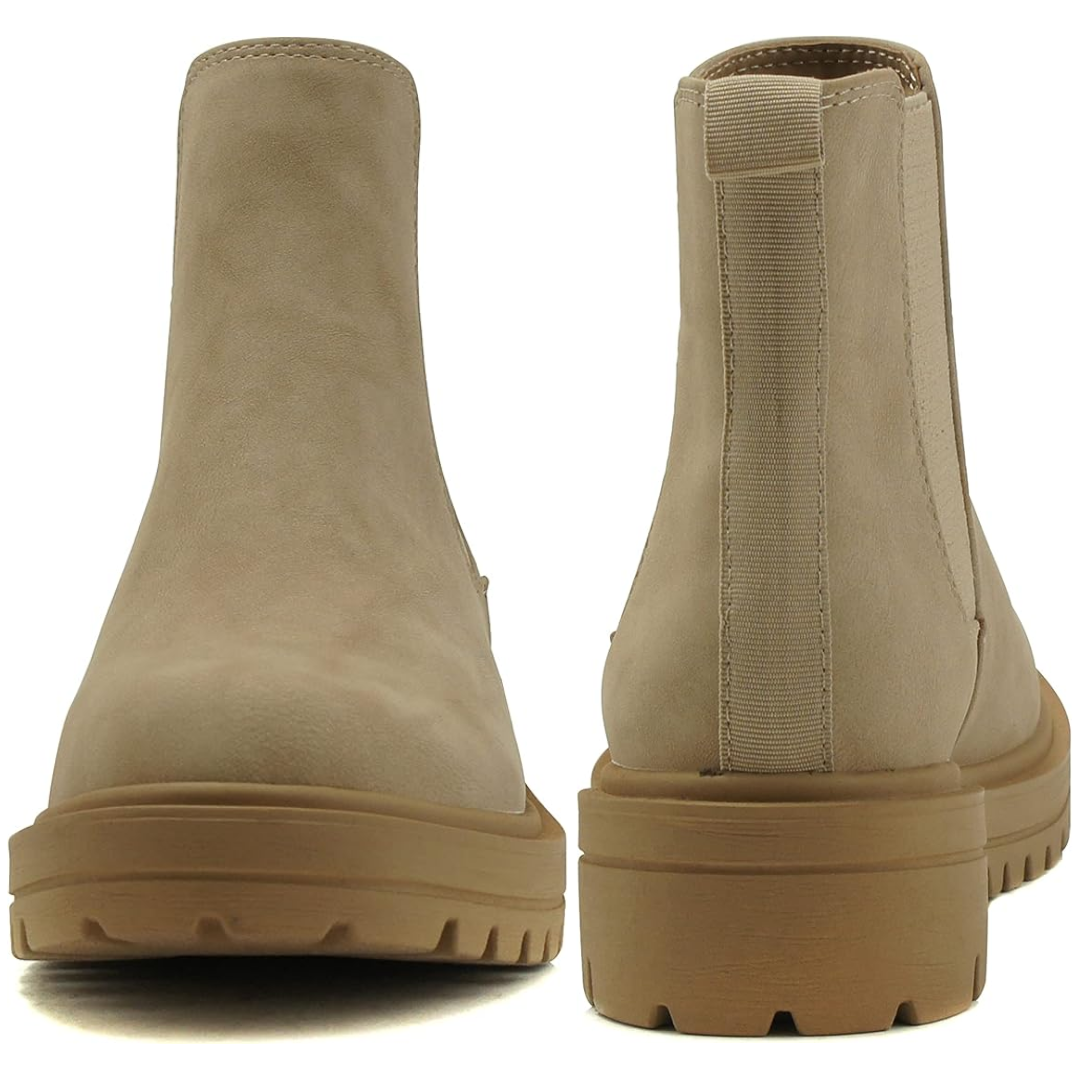 Women's chic low heel Chelsea ankle boots, comfortable and versatile for both casual and dressy outfits.