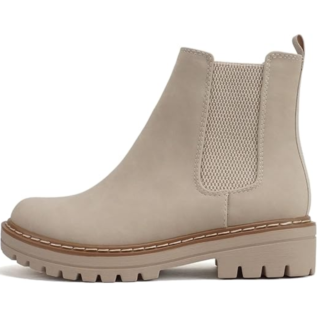 Comfortable women's low heel Chelsea ankle boots, ideal versatile footwear for casual fall style.
