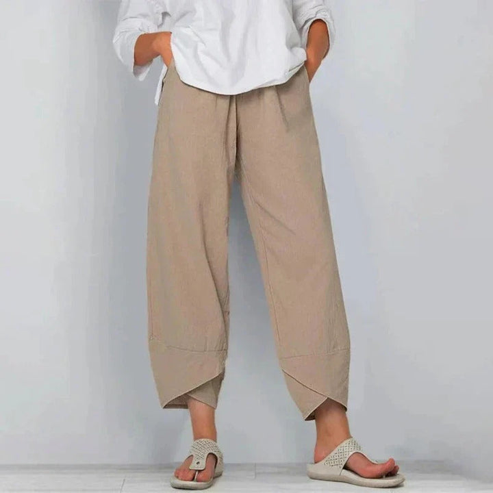 Women's chic summer pants, lightweight & flowy, perfect for elegant warm weather style.