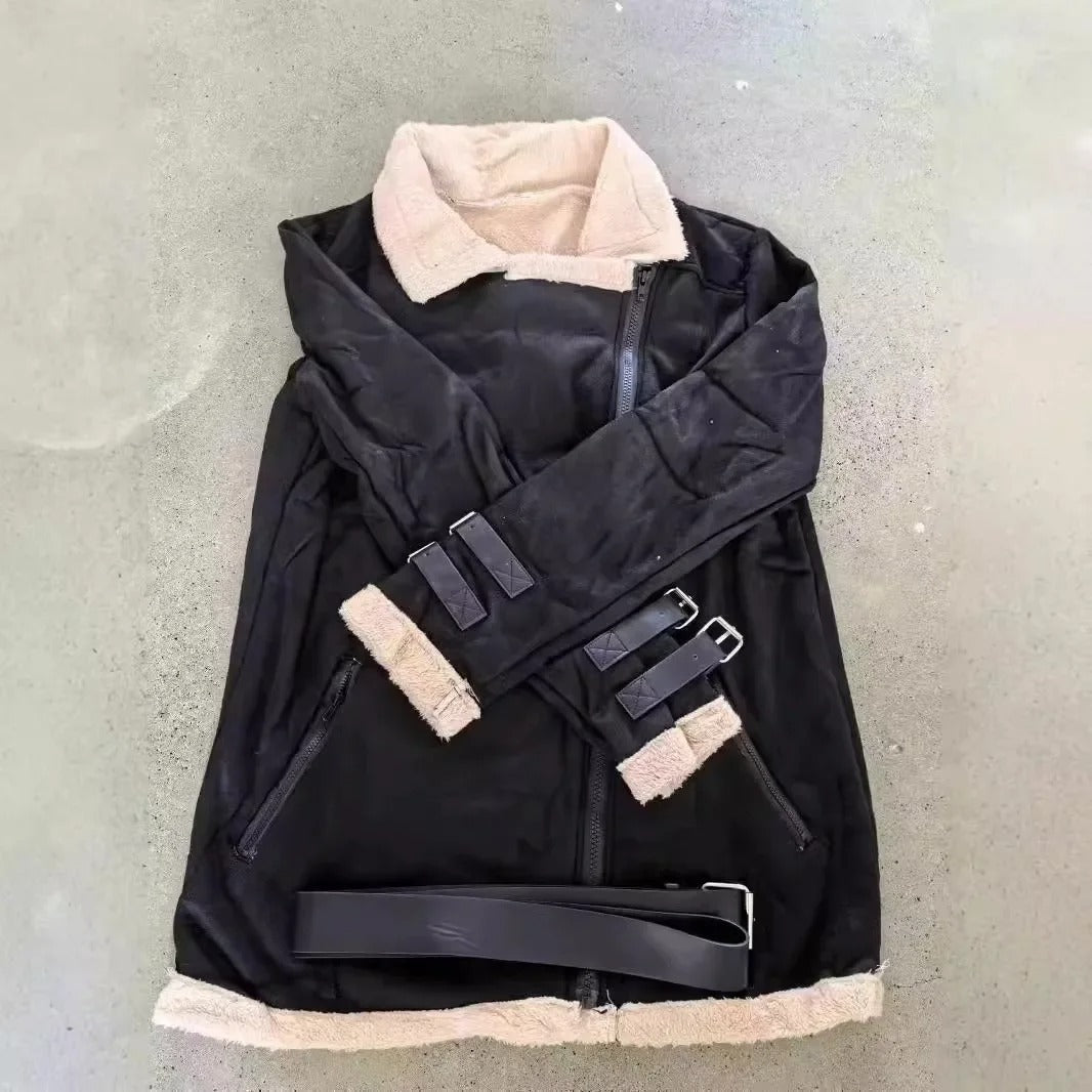 Essential women's winter jacket, chic belted design, and spacious pockets for cozy fall fashion.