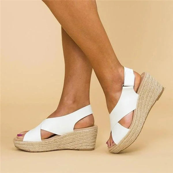 Comfortable women's orthopedic wedge espadrilles with superior arch support for healthy, happy feet.
