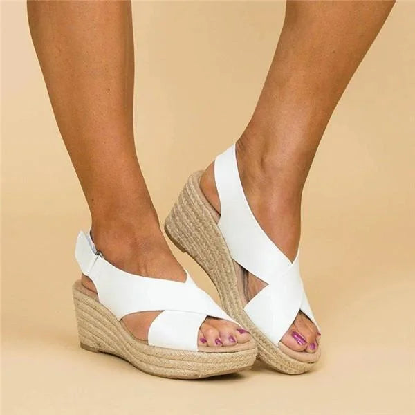 Women's ergonomic wedge espadrille sandals, designed for maximum comfort and support in summer.
