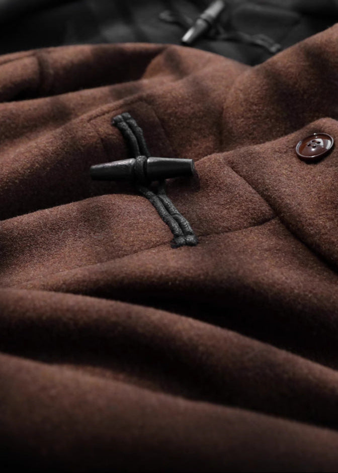 Versatile women's belted toggle coat in a classic style, perfect for everyday wear or special winter occasions.