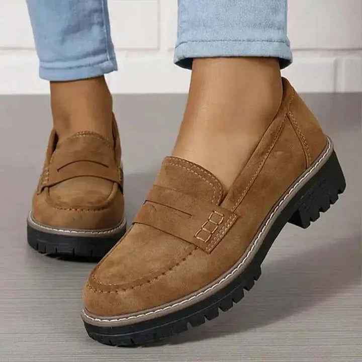 Stylish ladies' chunky platform loafers, designed for ultimate comfort and versatile everyday wear.