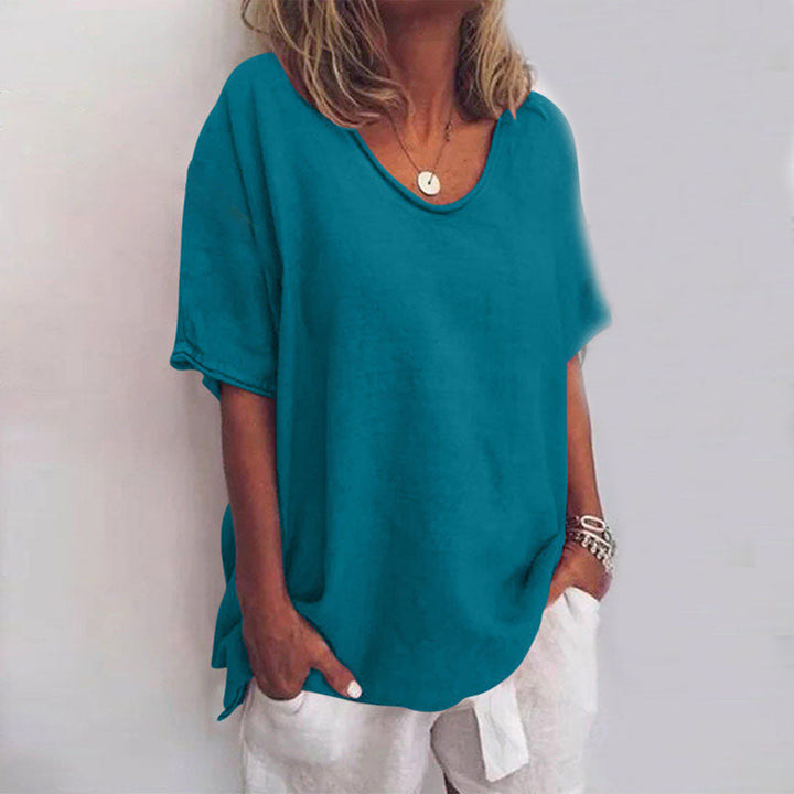 Plus size women's comfortable loose blouse, designed for effortless style and everyday wear.