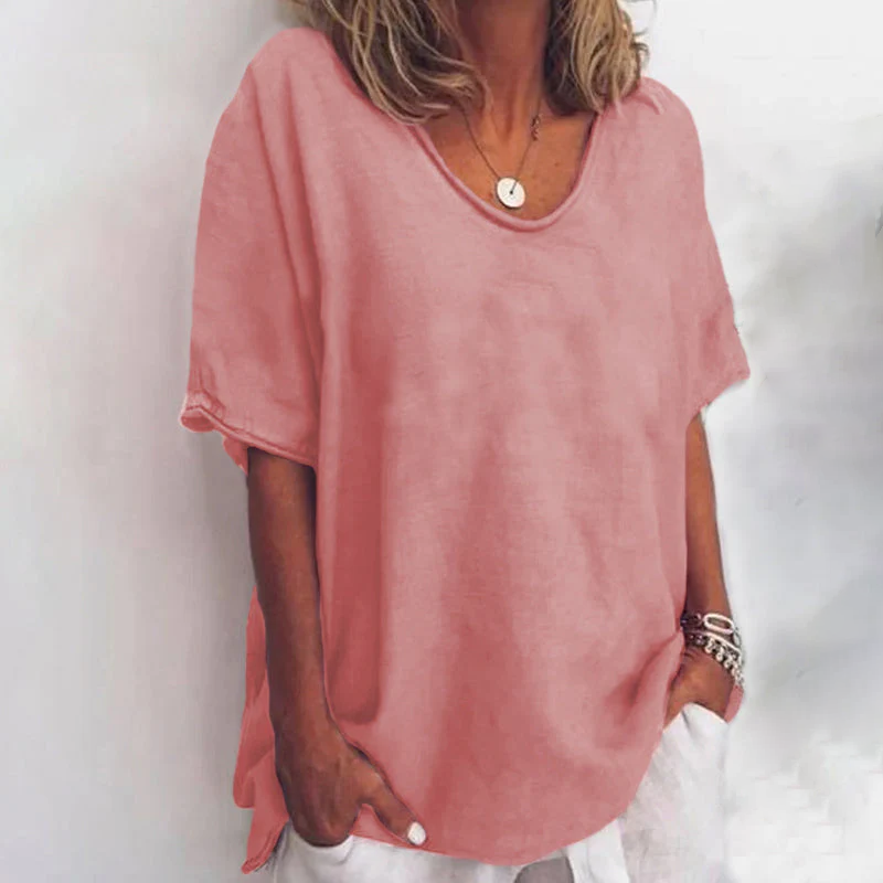 Versatile women's comfortable blouse with a loose fit, perfect for elegant casual fashion.