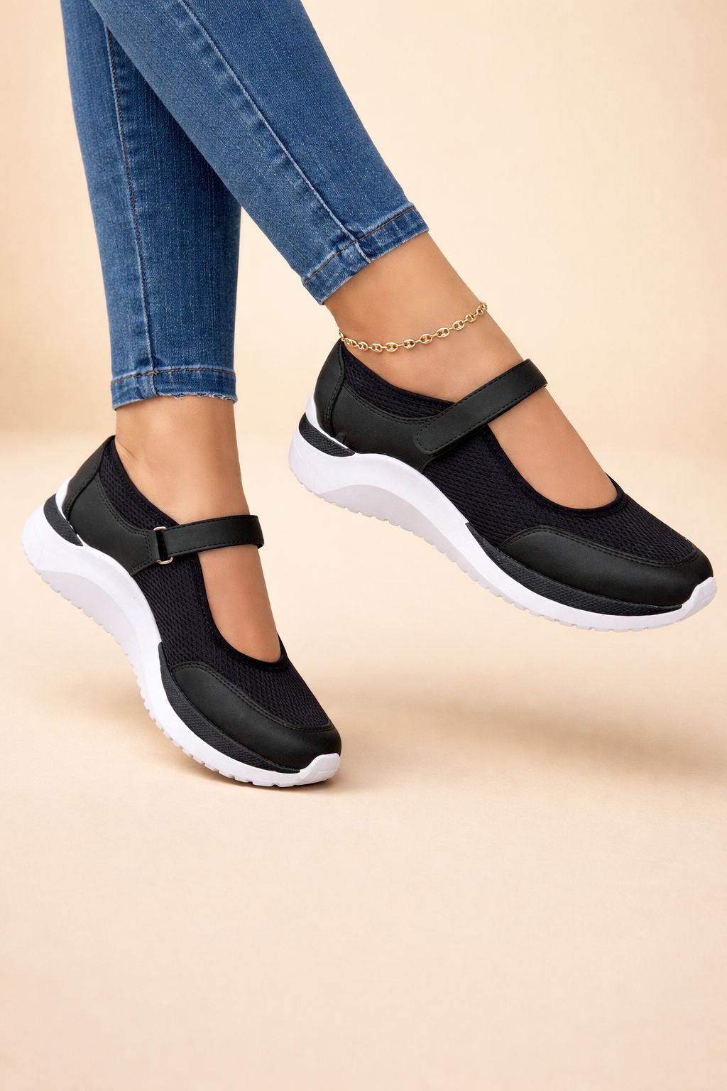 Lightweight, breathable women's slip-on Mary Jane sneakers, perfect for summer & spring casual wear.