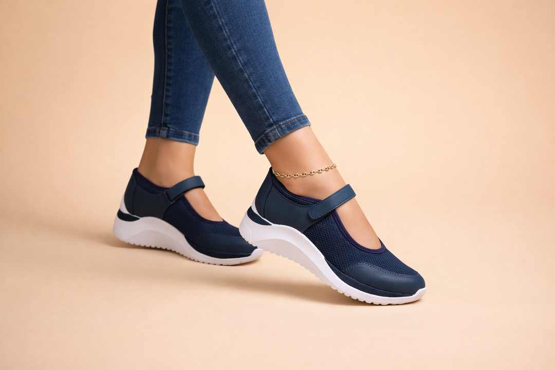 Supportive women's Mary Jane walking sneakers, designed for ultimate comfort & long-lasting wear.