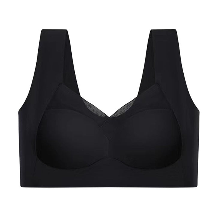 Wireless women's support bra with smooth seamless cups, perfect lingerie for daily comfort.
