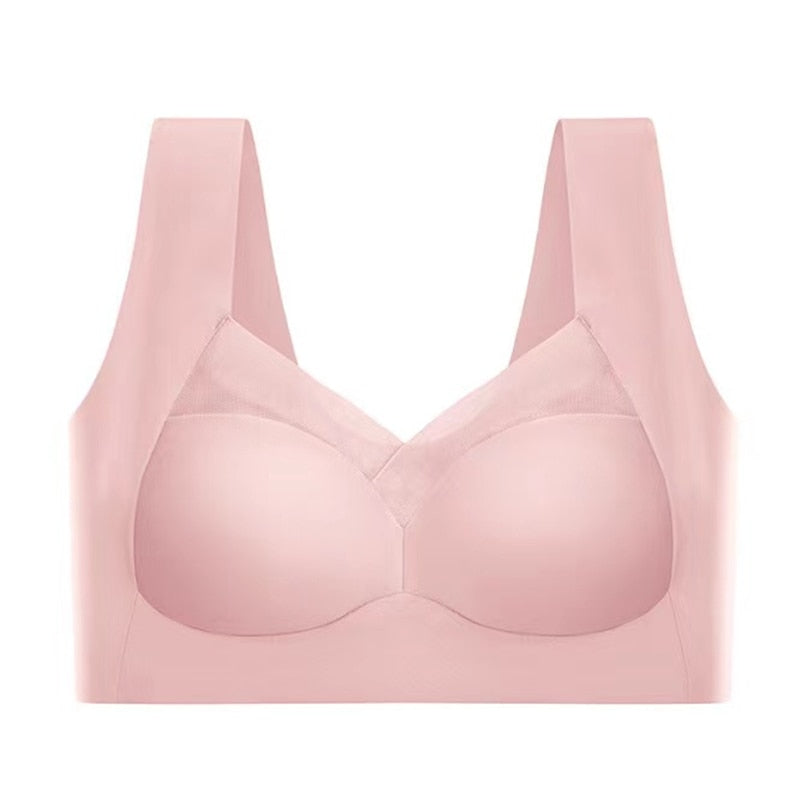 Silky soft women's bra, seamless & wireless, offering gentle support for comfortable daily wear.